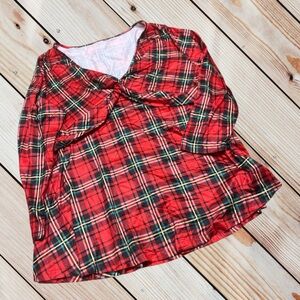 NWT Fly Curvy 2X red plaid front twist top